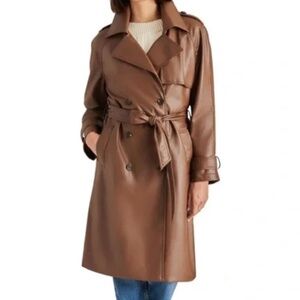 Steve Madden Brown Leather Trench Coat